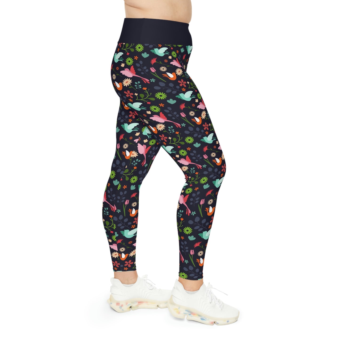 Hummingbirds Plus Size Leggings animal kingdom, Safari Leggings, One of a Kind Gift - Workout Activewear tights for Wife, Friend, mom and me tights Christmas Gift