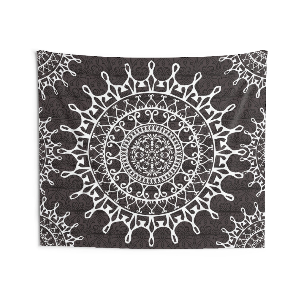 Black and White Mandala Indoor Wall Tapestries
