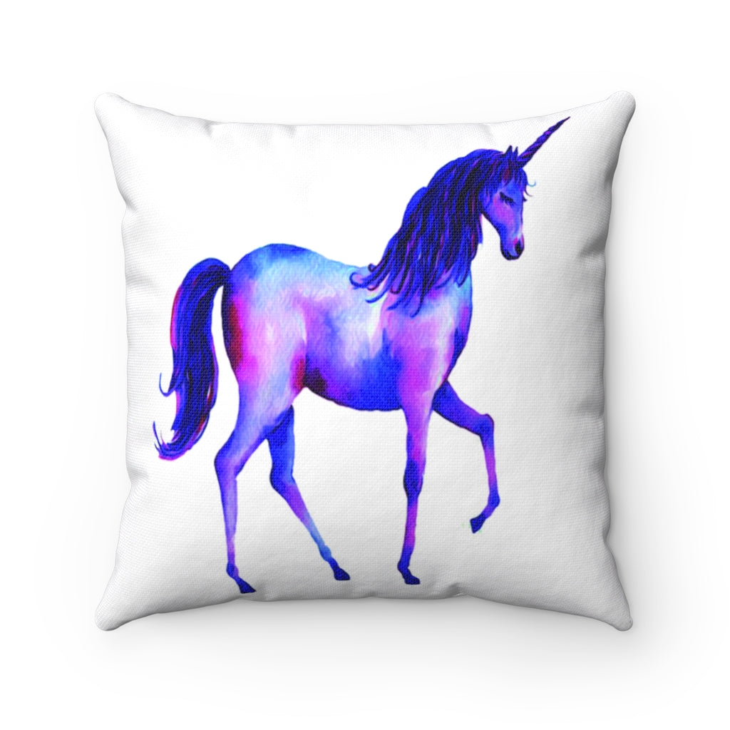 Unicorn Watercolor Spun Polyester Square Pillow