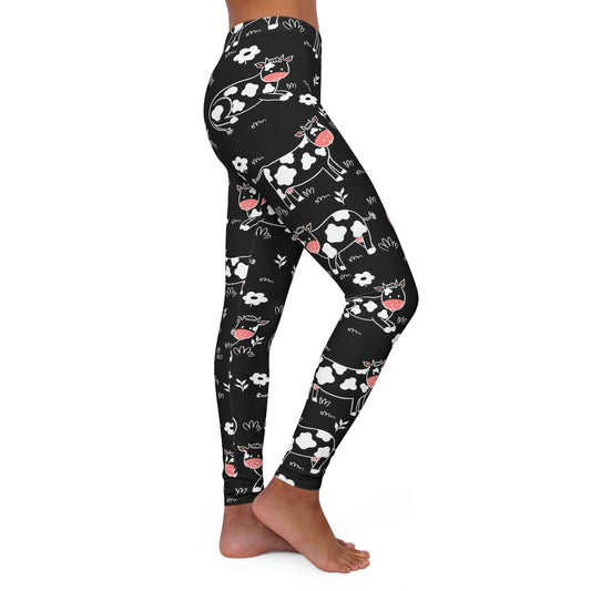 Cows Women Leggings, Farm animals, One of a Kind Workout Activewear for Wife Fitness, Girlfriend mom and me tights Christmas Gift