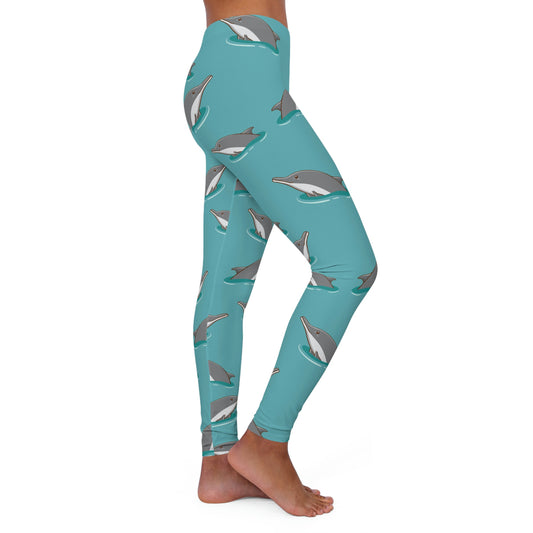 Dolphin, Ocean, Beach Women Leggings, One of a Kind Gift - Unique Workout Activewear tights forWife fitness, Mother, Girlfriend Christmas Gift