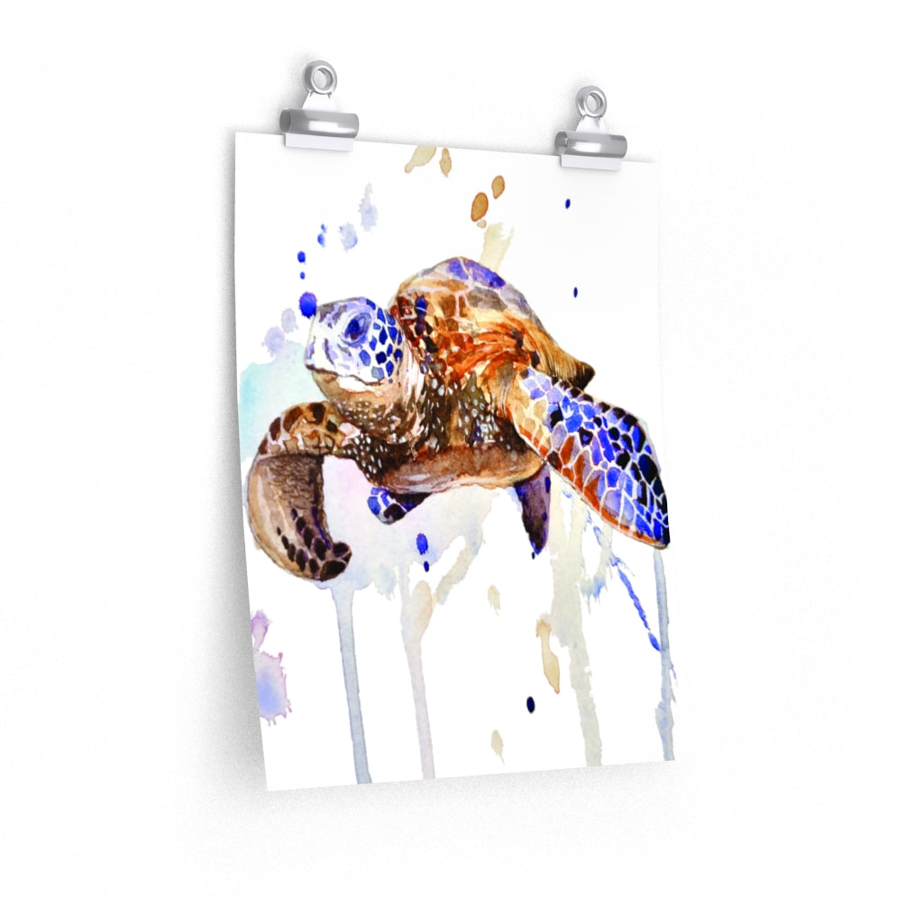 Turtle Watercolor Premium Matte vertical posters print