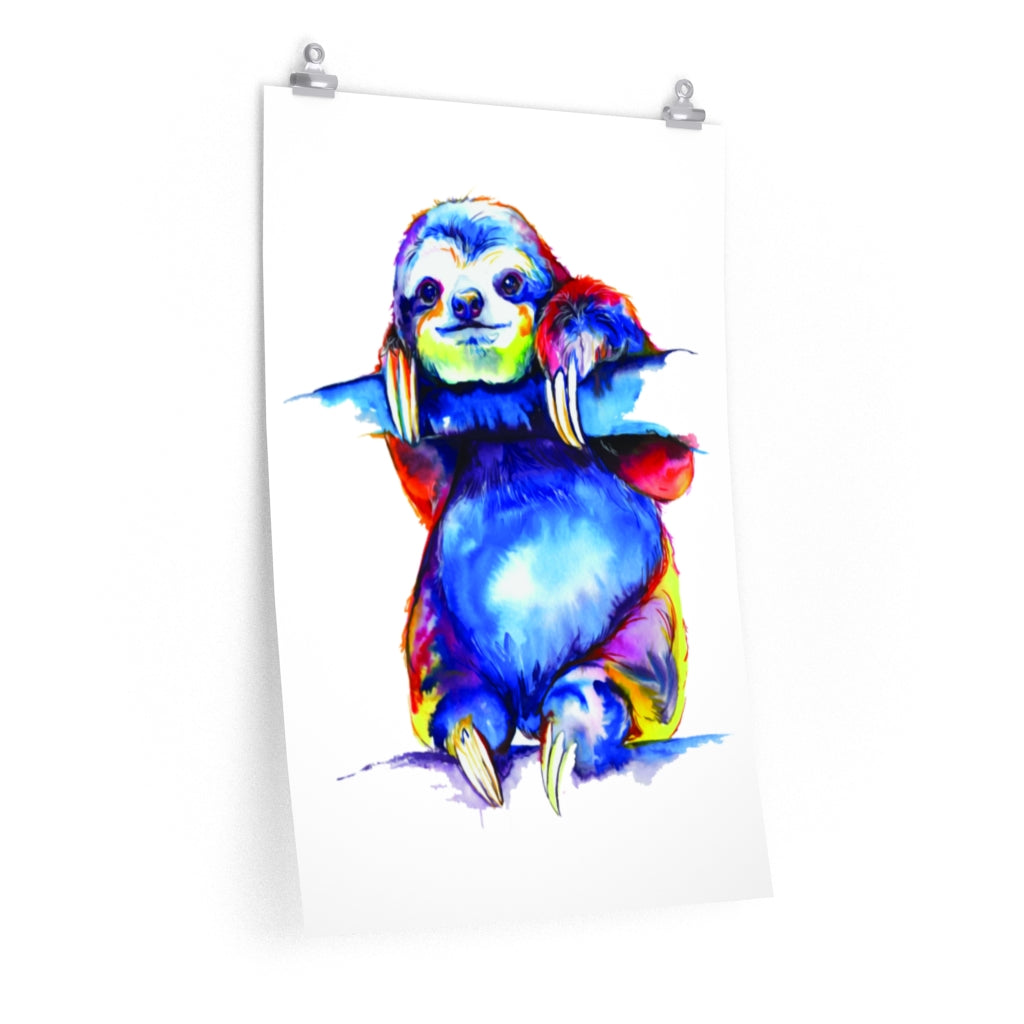 Sloth Watercolor Premium Matte vertical posters print