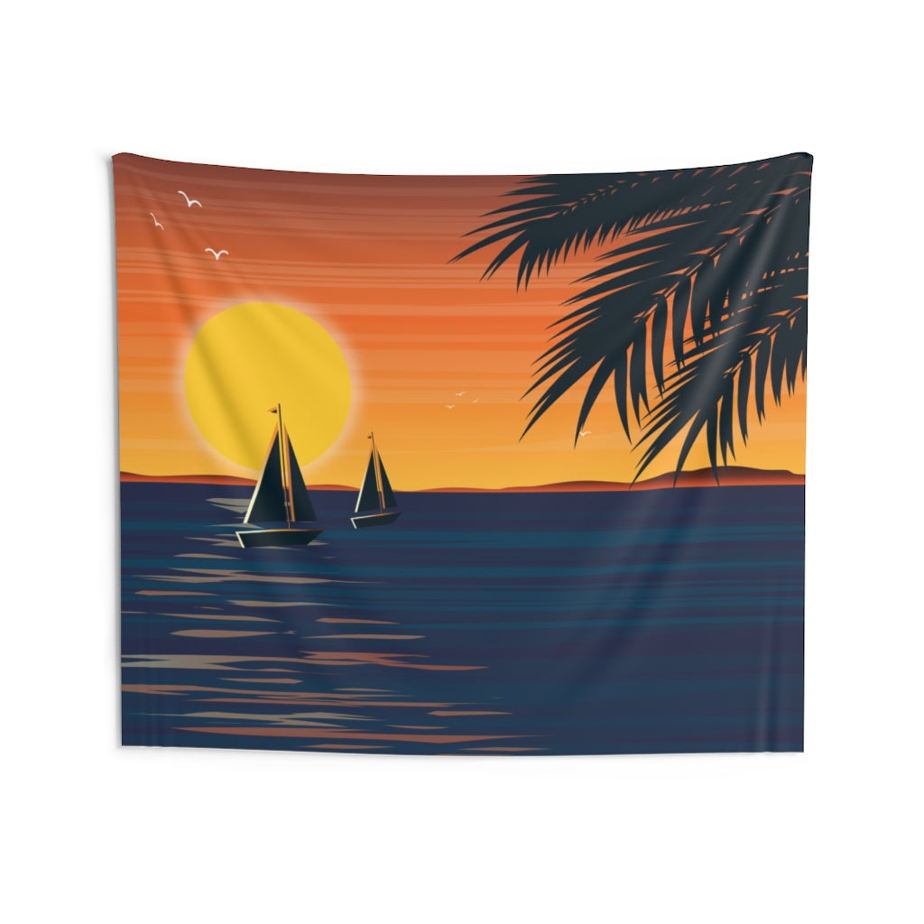 Sunset and the Sea Indoor Wall Tapestries