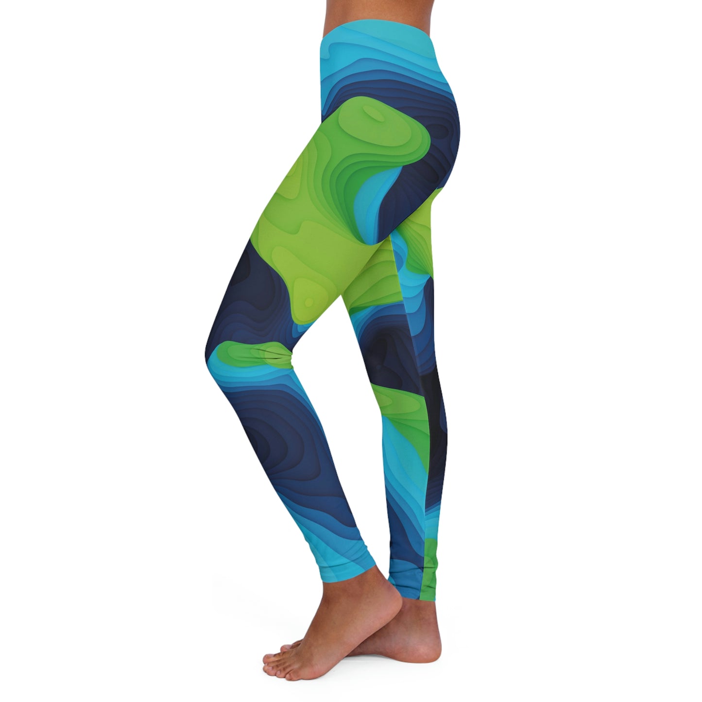3D Earth Women's Spandex Leggings, fitness apparel, casual outfit, Peach lift leggings