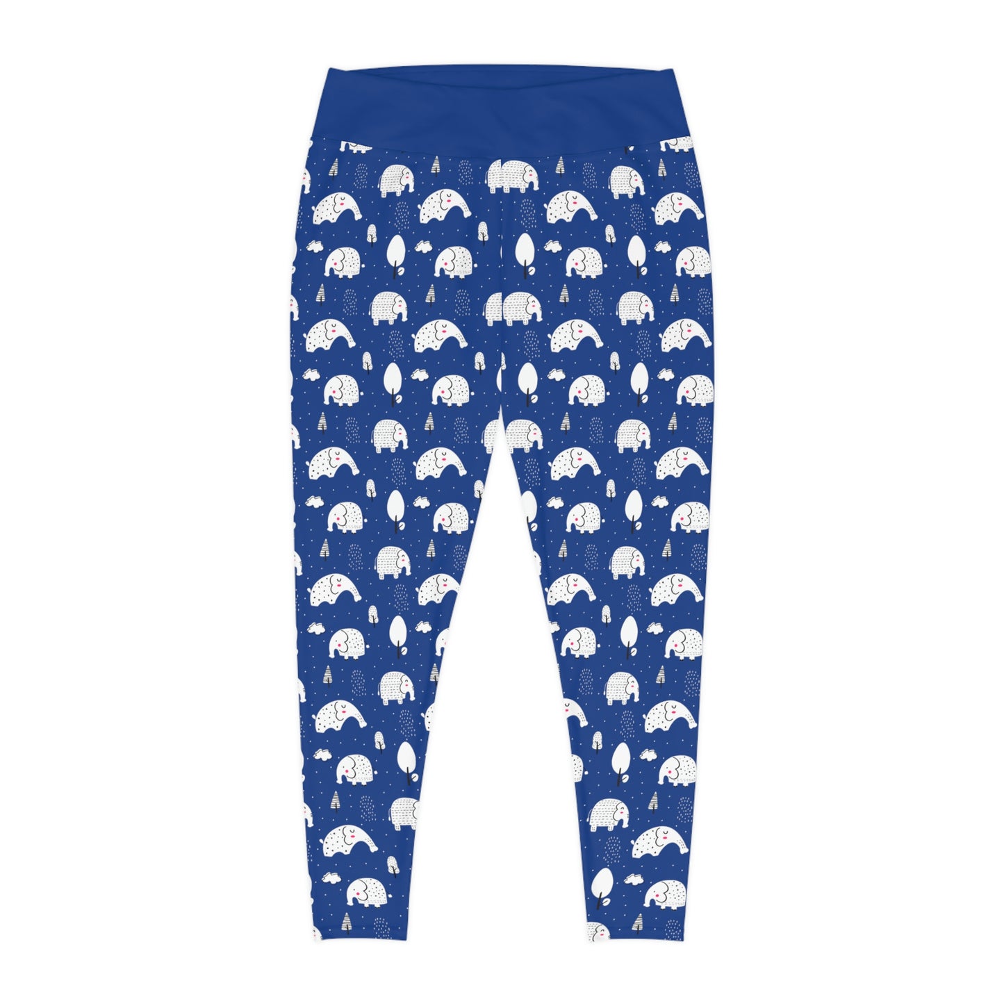 Elephant Safari Animal Plus Size Leggings One of a Kind Unique Workout Activewear tights for Mom fitness, Mothers Day, Girlfriend Christmas Gift