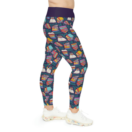 Book Lovers Gift Plus Size Leggings One of a Kind Unique Workout Activewear tights for Mom fitness, Mothers Day, Girlfriend Christmas Gift