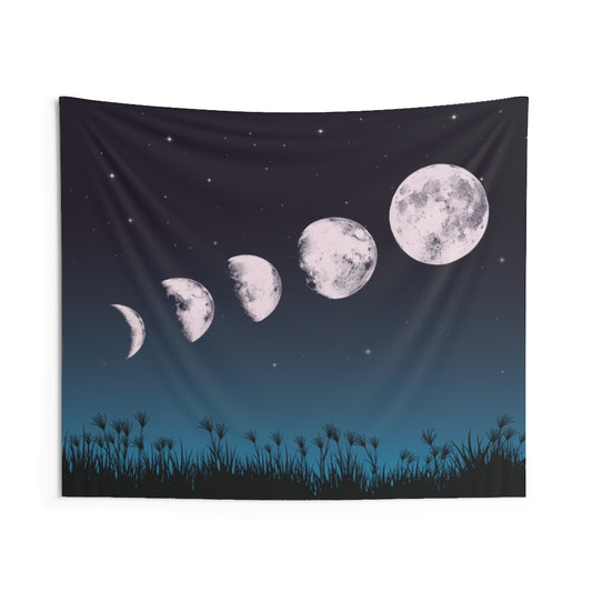 Moon Phase Tapestry for Contemporary Home Decor . Inspirational Wall Hanging Art for Baby Nursery, Dorm room, Coastal Home . Housewarming Gift
