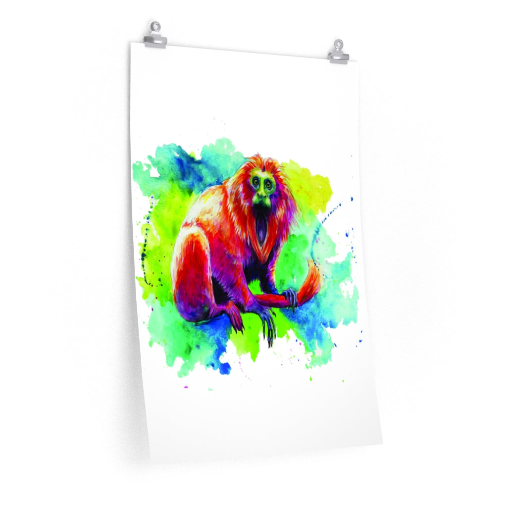 Monkey Watercolor Premium Matte vertical posters print