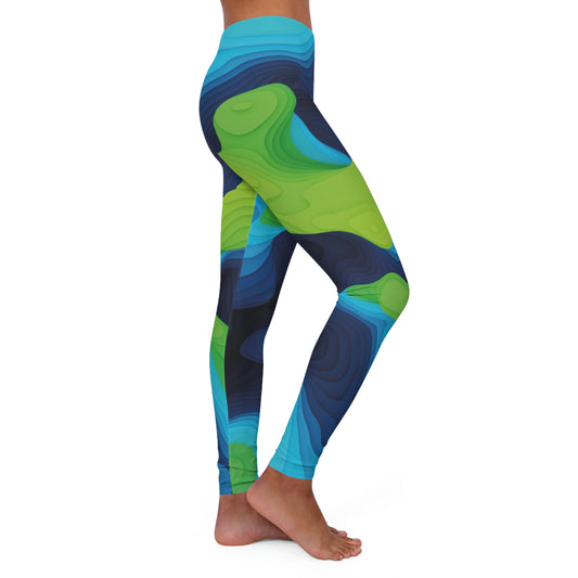 Abstract Women Leggings,  One of a Kind Gift - Unique Workout Activewear tights for a friend Fitness Enthusiast , 3D earth . Mothers, aunt , Wife Gift