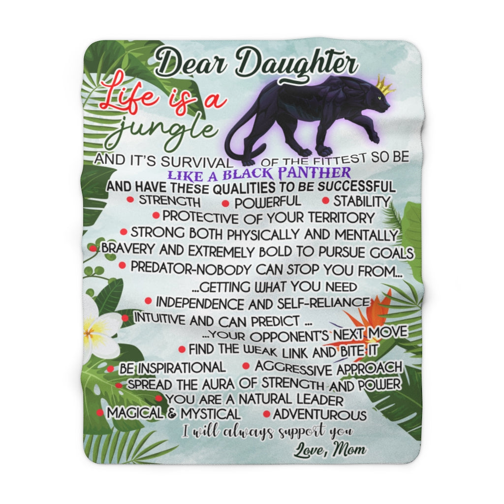 Be like a Black Panther Sherpa Fleece Blanket (Daughter from Mom)