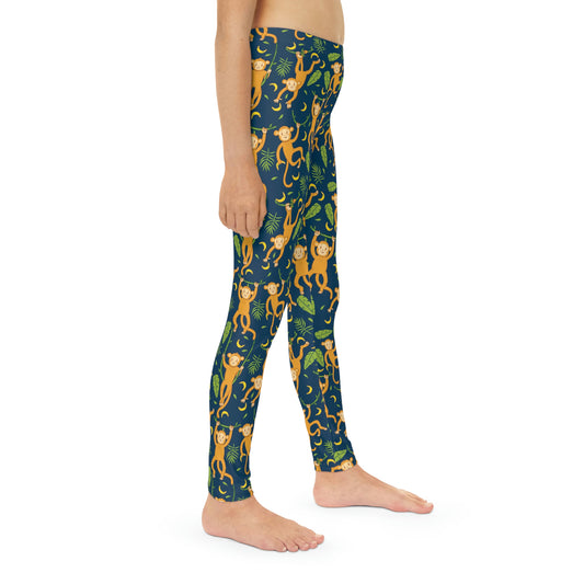 Monkey animal kingdom, Safari Youth Leggings, One of a Kind Gift - Unique Workout Activewear tights for kids, Daughter, Niece Christmas Gift