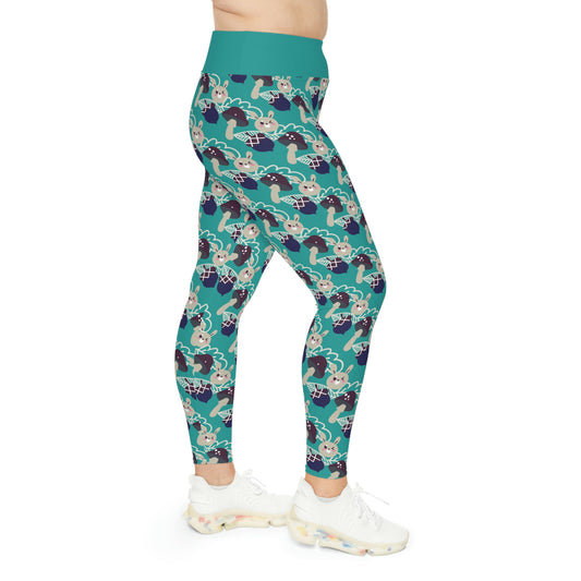 Magic Mushroom Plus Size Leggings One of a Kind Gift - Unique Workout Activewear tights for Mom fitness, Mothers Day, Girlfriend Christmas Gift