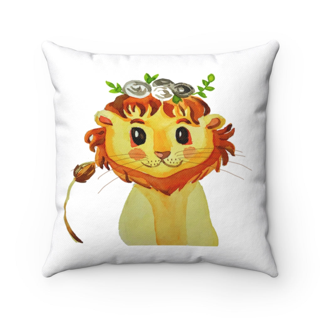 Little Lioness Watercolor  Spun Polyester Square Pillow