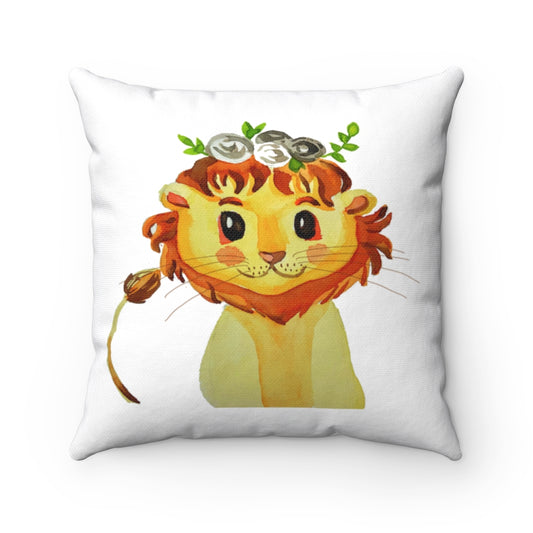 Little Lioness Watercolor  Spun Polyester Square Pillow
