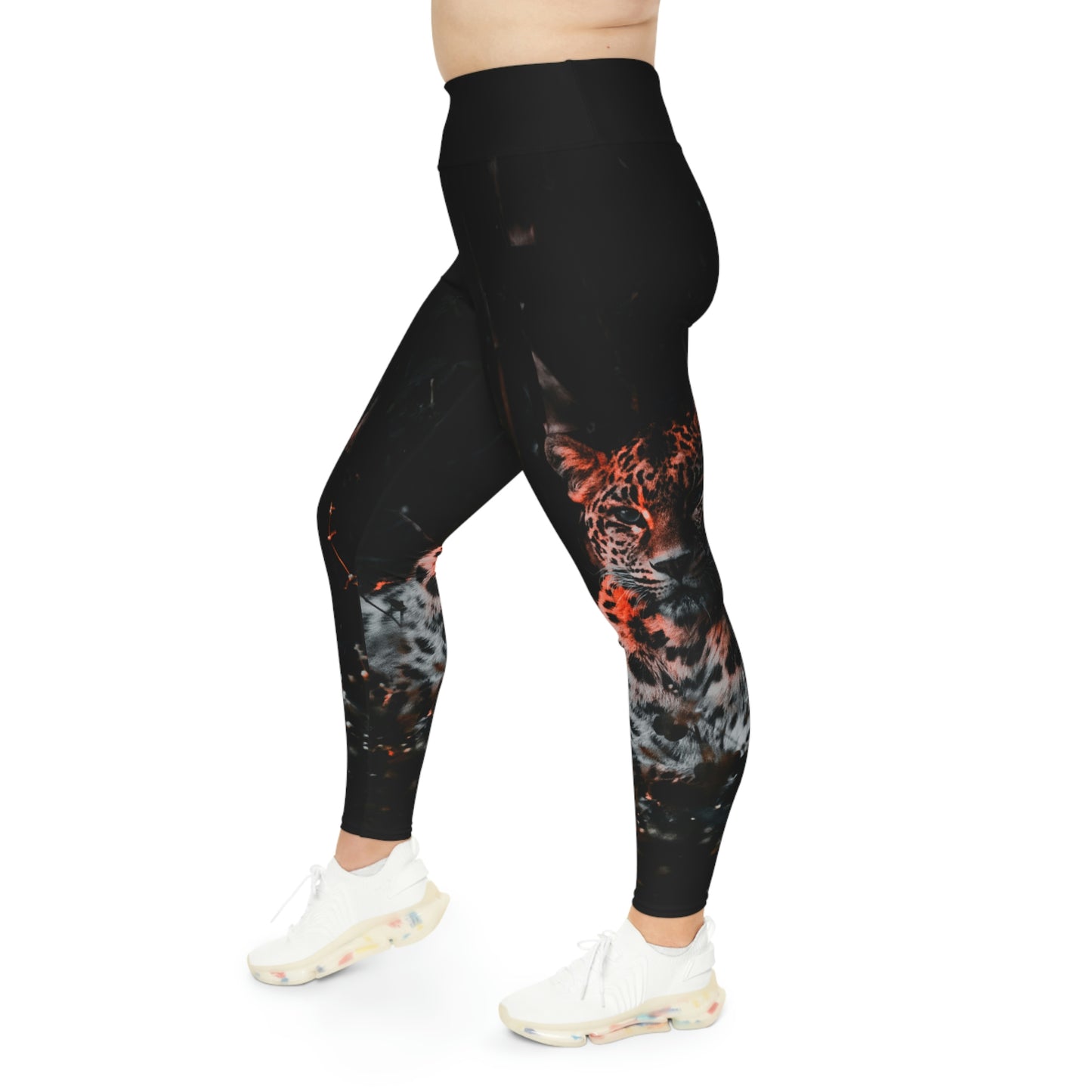 Plus Size Tiger Print Leggings, One of a Kind Gift - Workout Activewear  for Wife Fitness, Best Friend, mom and me tights Christmas Gift