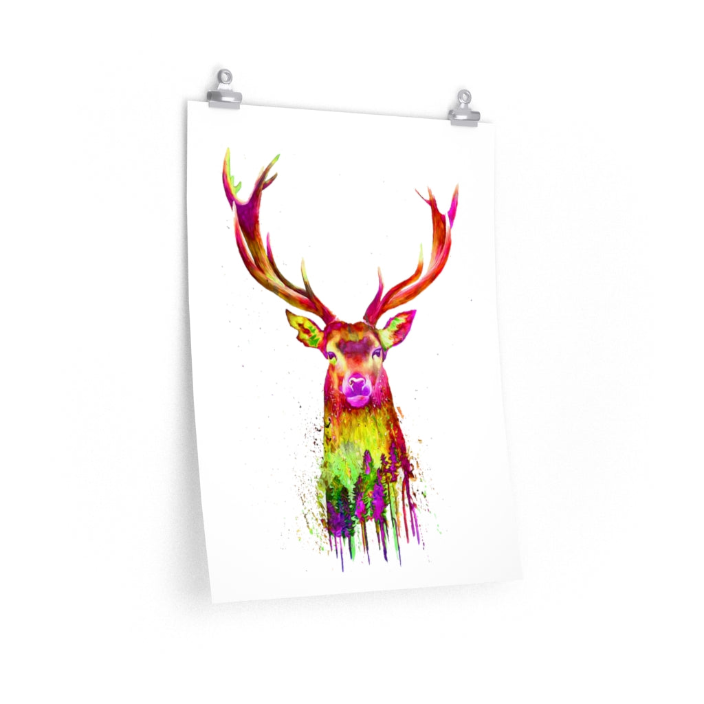 Deer Watercolor Premium Matte vertical posters print