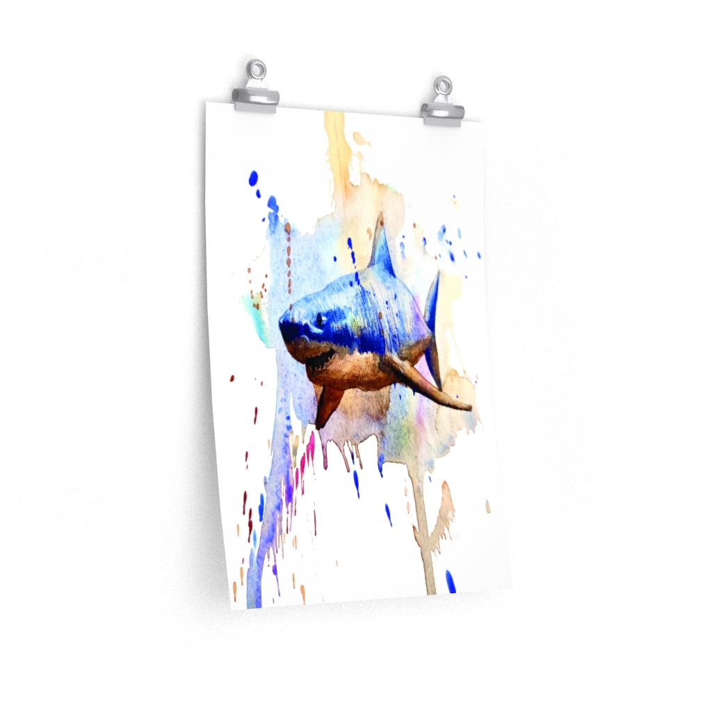 Shark watercolor Premium Matte vertical posters print