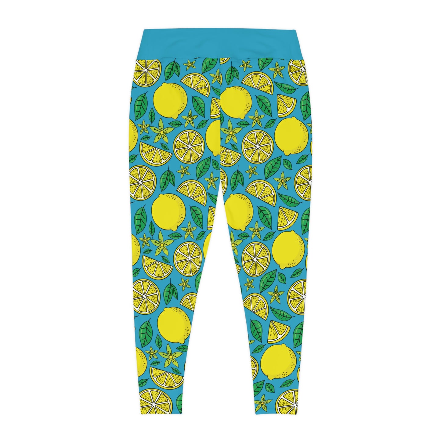 Lemon Summer Plus Size Leggings One of a Kind Gift - Unique Workout Activewear tights for Mom fitness, Mothers Day, Girlfriend Christmas Gift