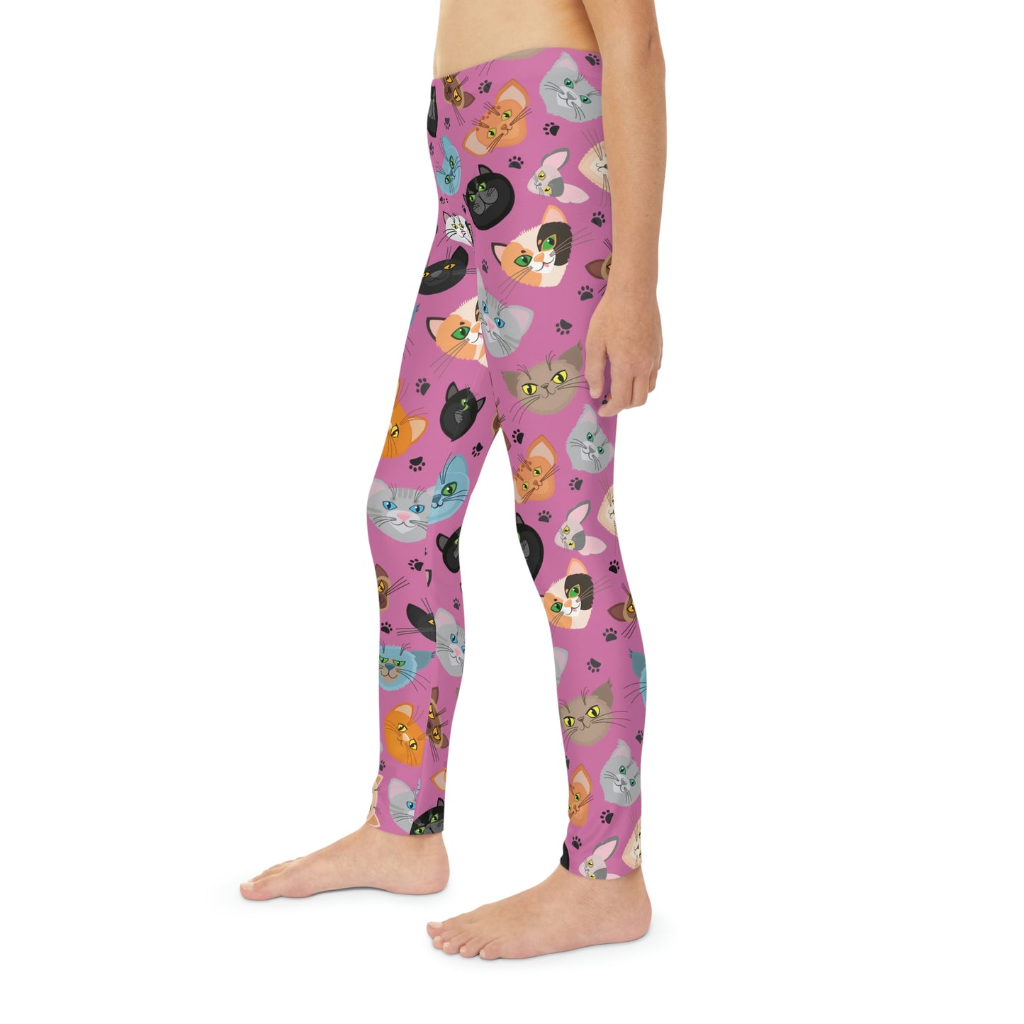 Cat Lovers Youth Leggings,  One of a Kind Gift - Unique Workout Activewear tights for  kids Fitness , Daughter, Niece  Christmas Gift