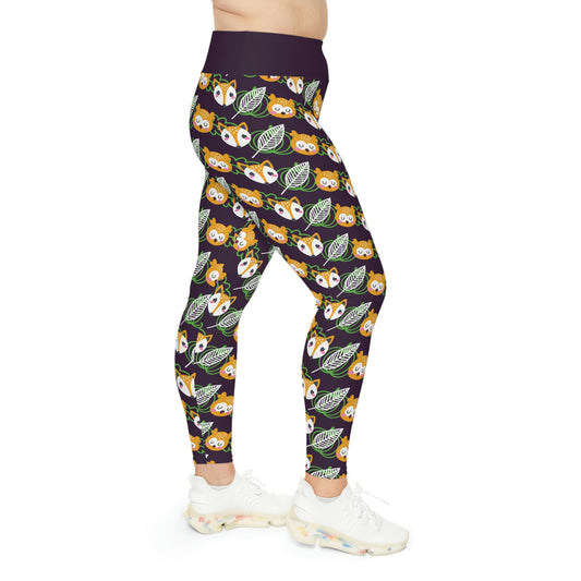 Fox animal kingdom, Safari Plus Size Leggings One of a Kind Gift - Unique Workout Activewear tights for Mom fitness, Mothers Day, Girlfriend Christmas Gift