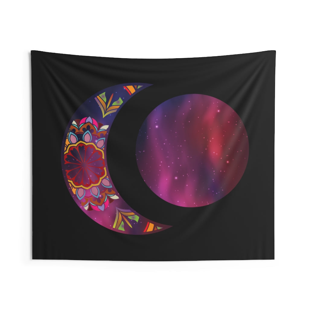 Moon Phase Tapestry Contemporary Home Decor . Galaxy Wall Hanging Art for Baby Nursery, Dorm room, Coastal Home . Housewarming Gift