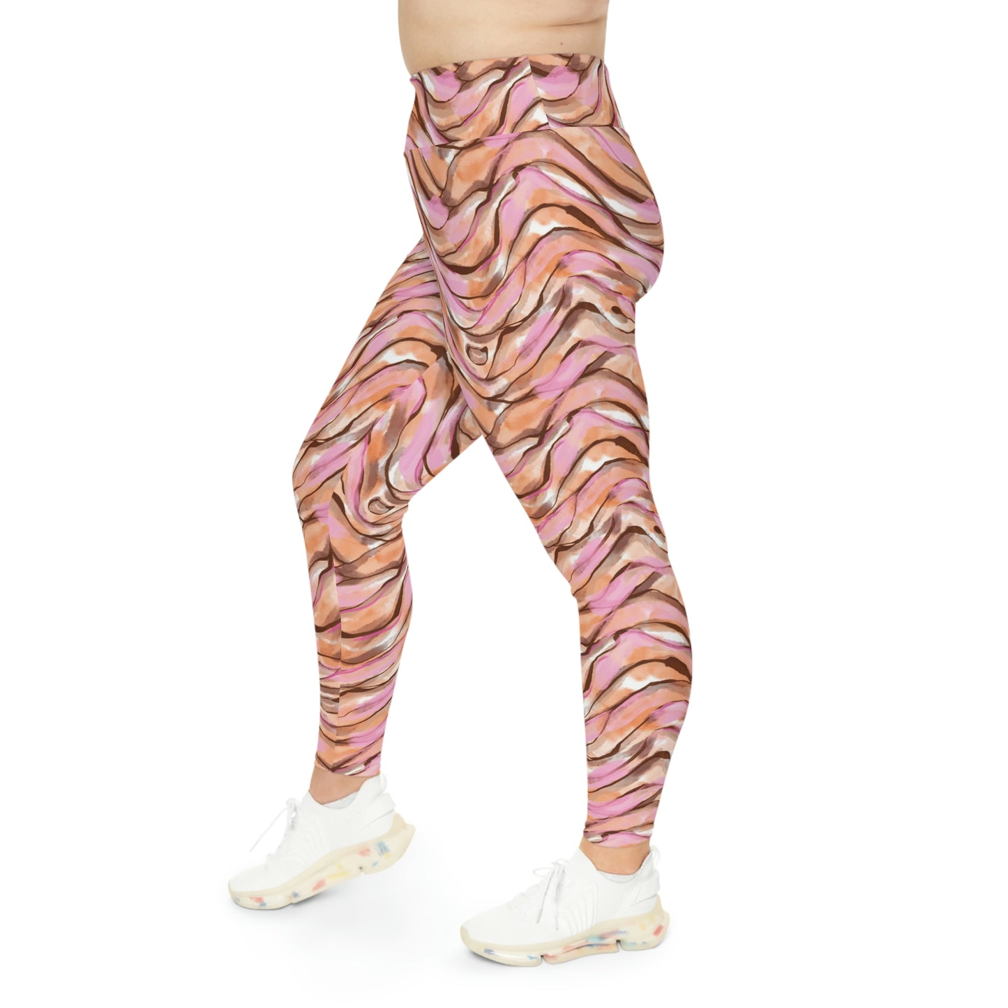 Animal print watercolor Plus Size Leggings, tiger look leggings, Acrobatics pants , Yoga spandex