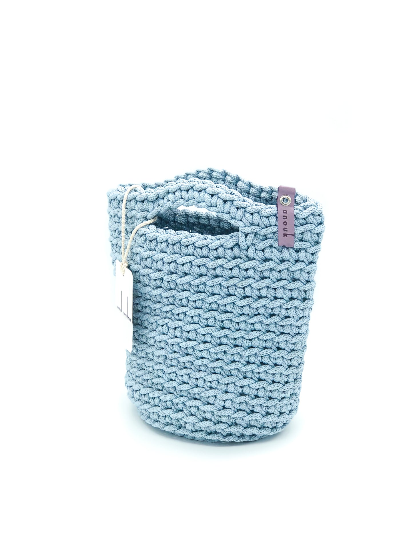 Tote Bag Scandinavian Style Crochet  Size MINI Baby Blue