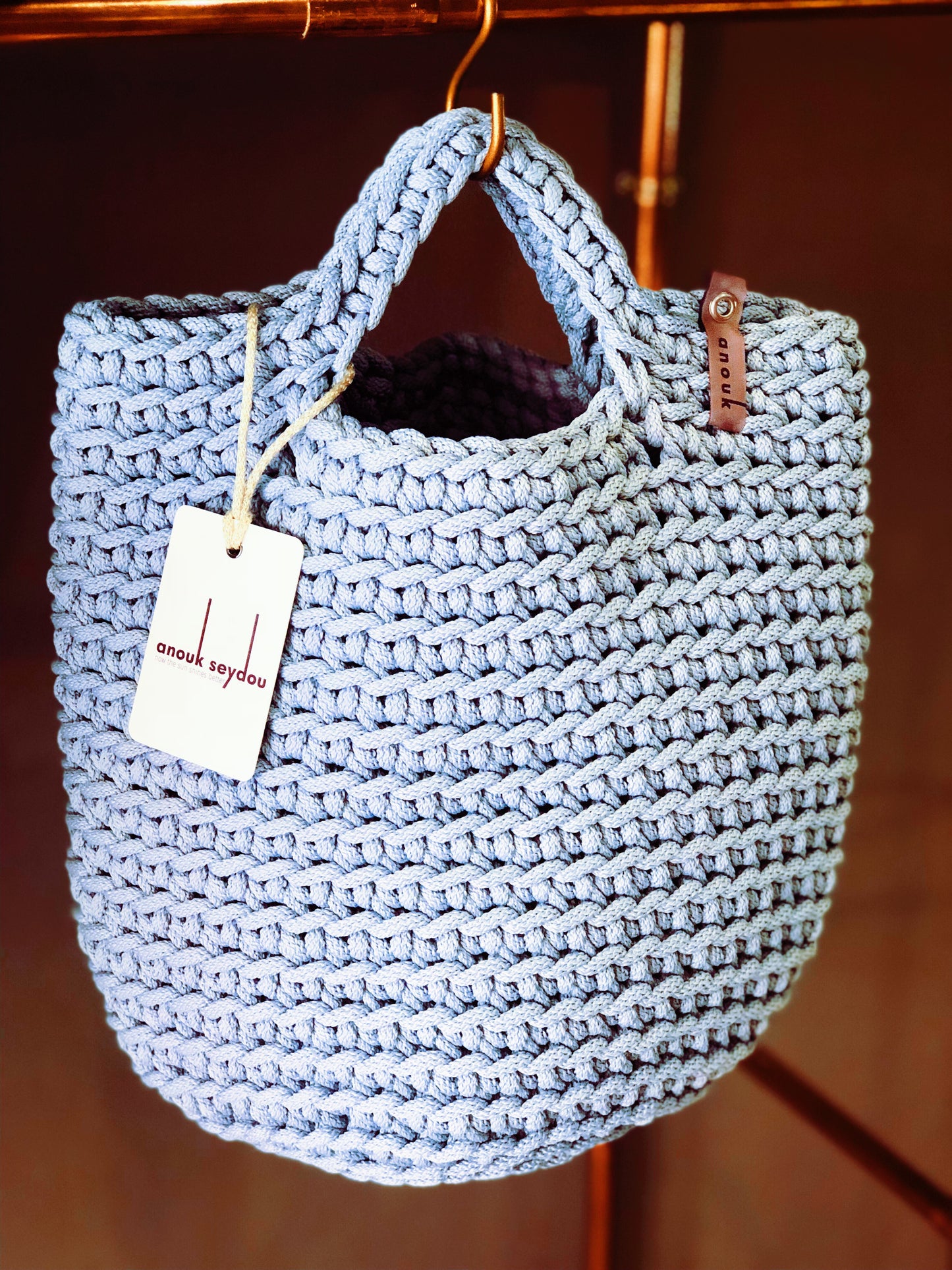Tote Bag Scandinavian Style Crochet Tote Bag Handmade Bag Knitted Handbag TAUPE color