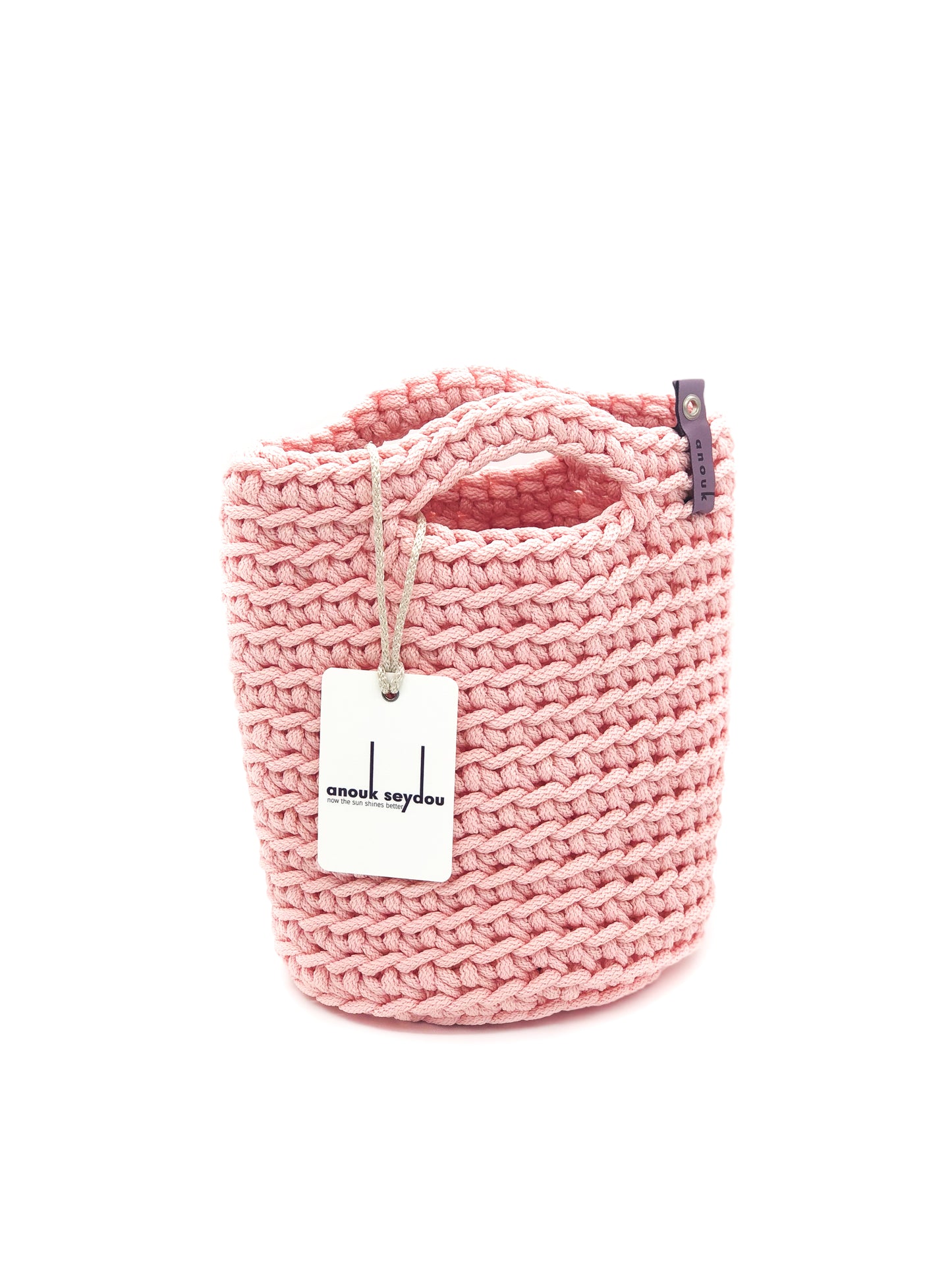 Tote Bag Scandinavian Style Crochet Tote Bag Size MINI Baby Pink
