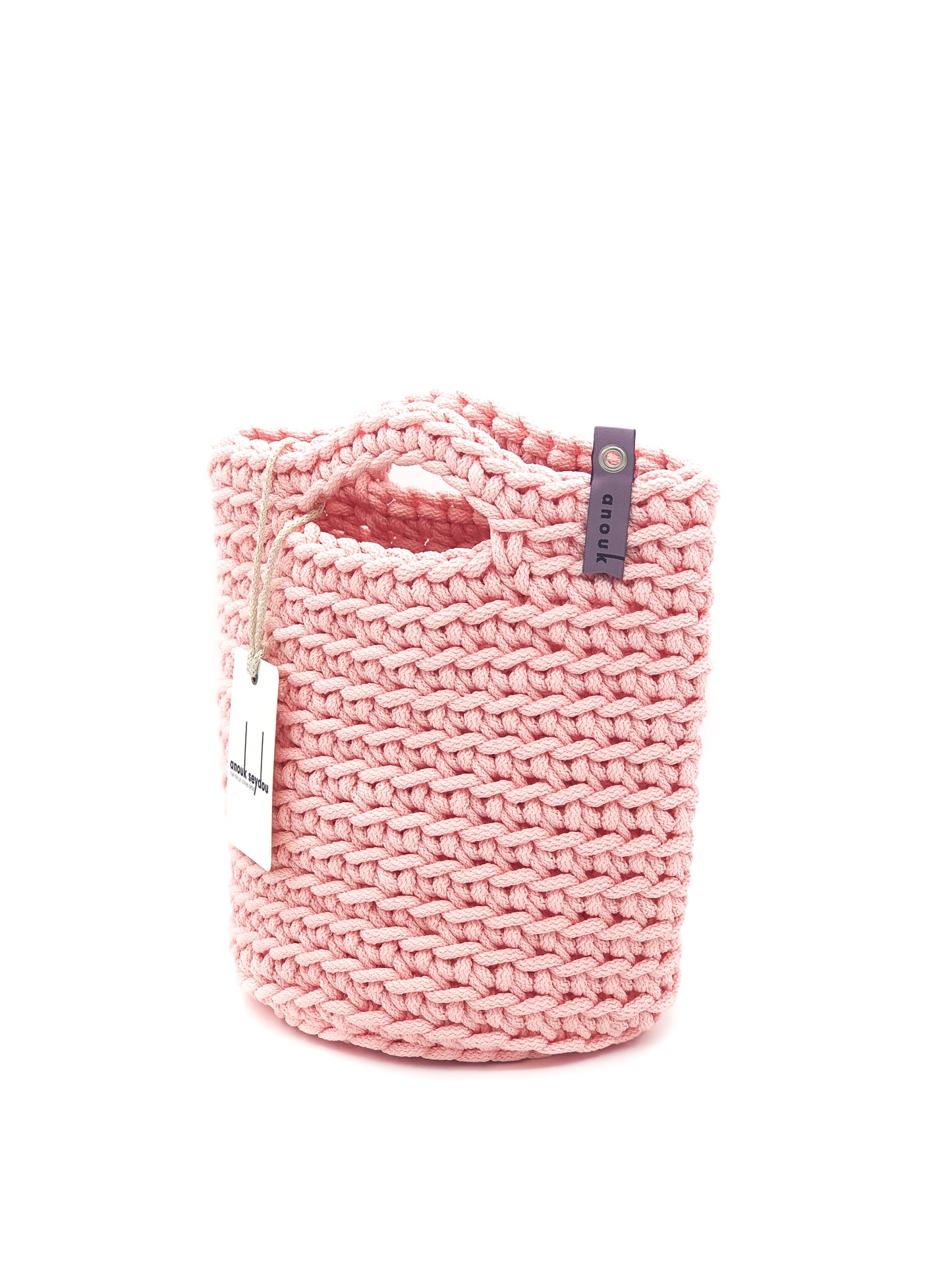 Tote Bag Scandinavian Style Crochet Tote Bag Size MINI Baby Pink