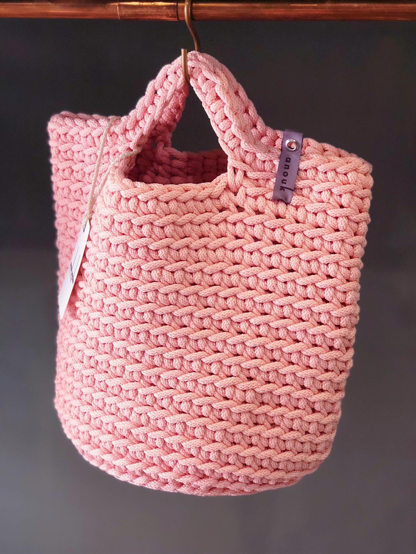 Scandinavian Style Tote Bag Short Handles Handmade