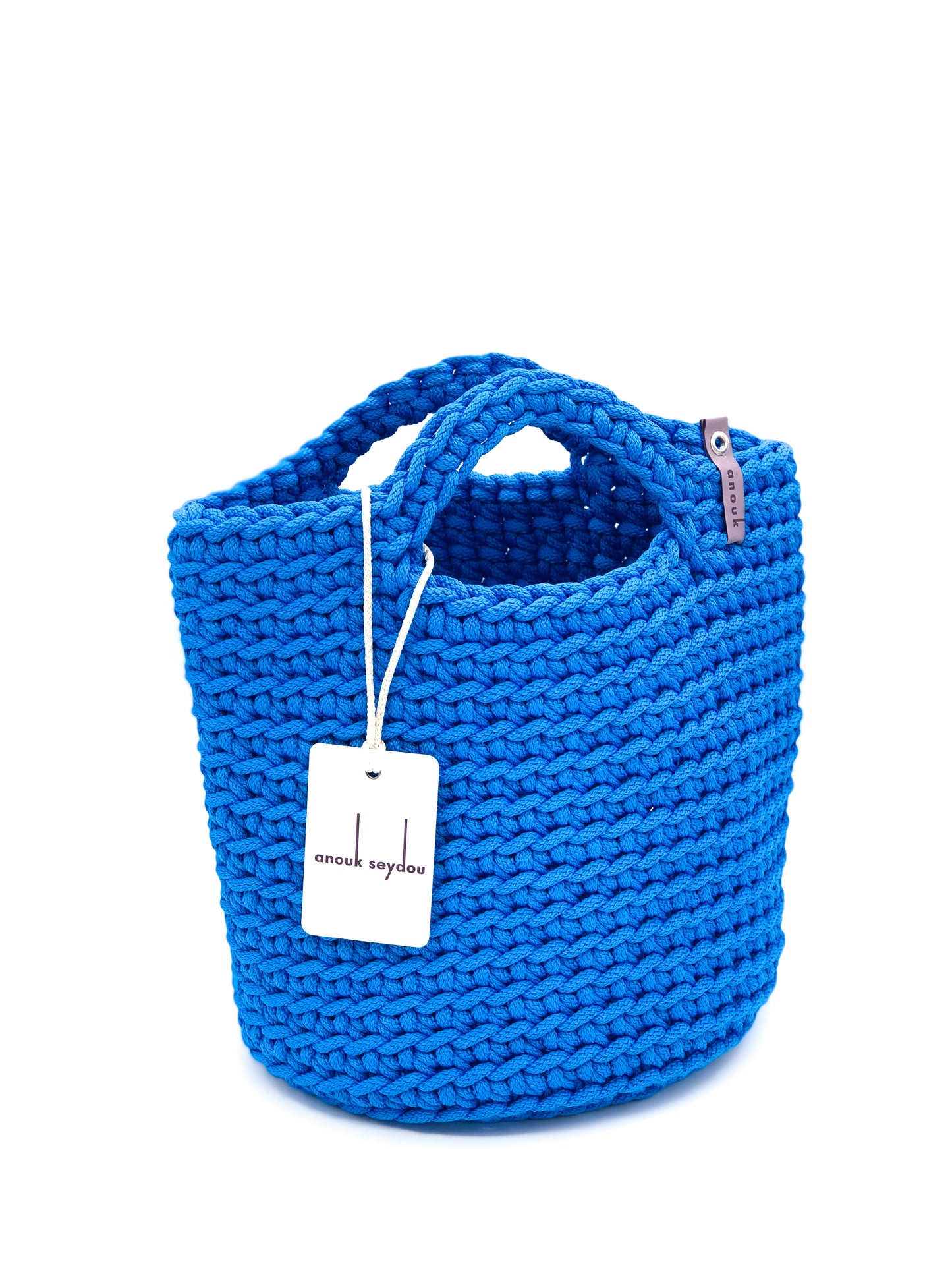Tote Bag Scandinavian Style Crochet Tote Bag Size MINI Bubble Blue