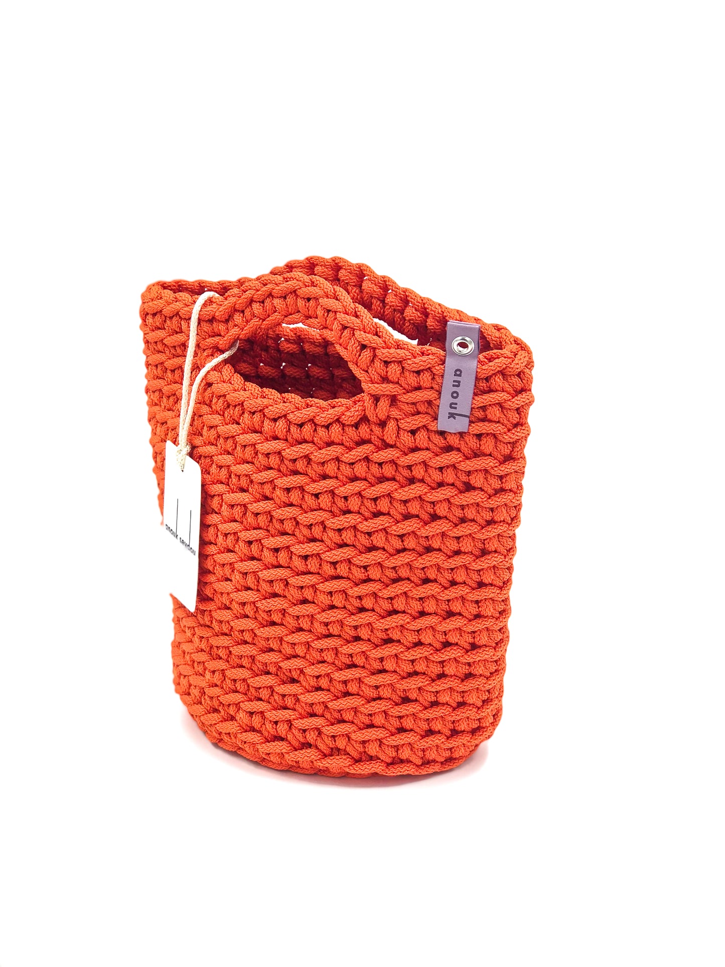Tote Bag Scandinavian Style Crochet Tote Bag Size MINI Carrot Juice