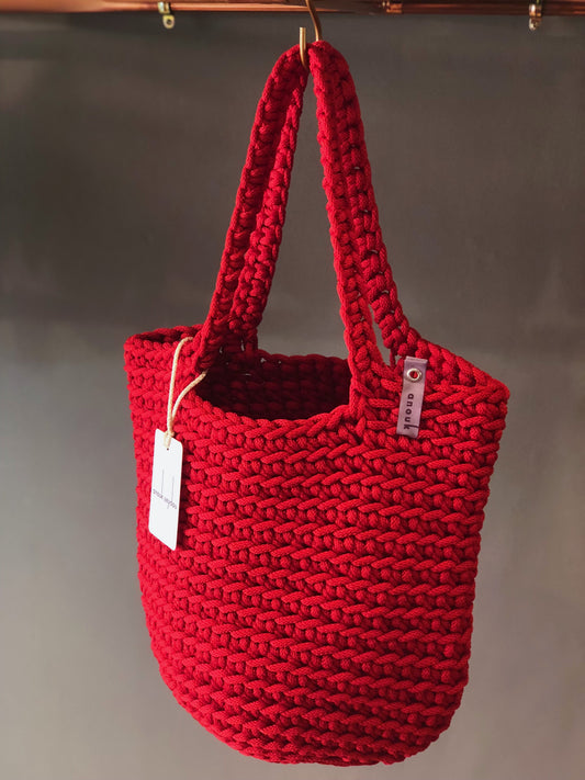 Scandinavian Style Short Handles Handmade Tote Bag