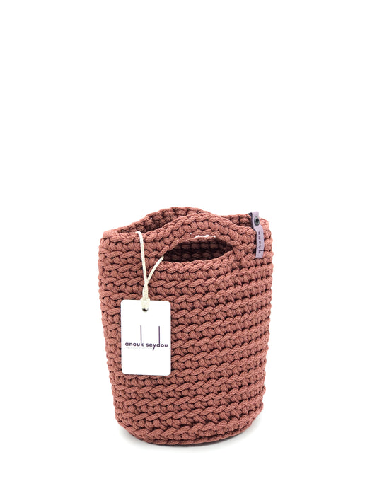 Tote Bag Scandinavian Style Crochet Tote Bag Size MINI Dusty Rose