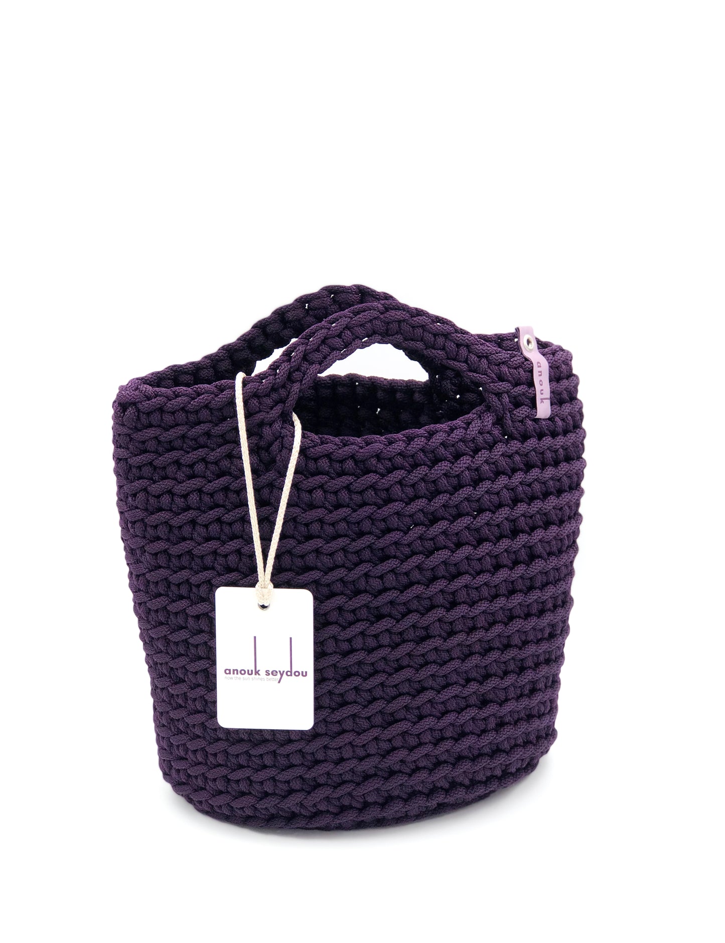 Scandinavian Style Handmade Crochet Tote Bag with Short Handles