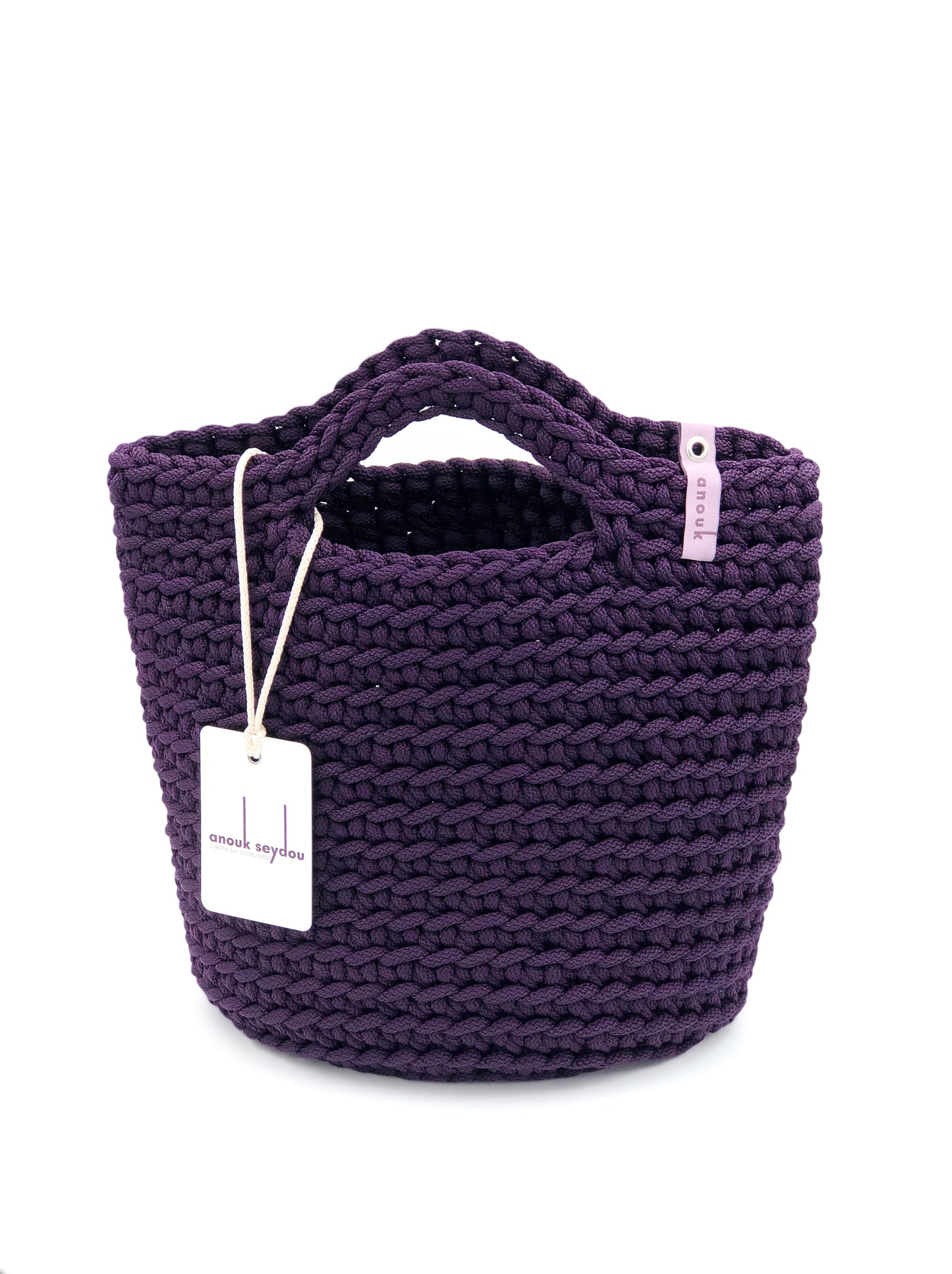 Scandinavian Style Handmade Crochet Tote Bag with Short Handles
