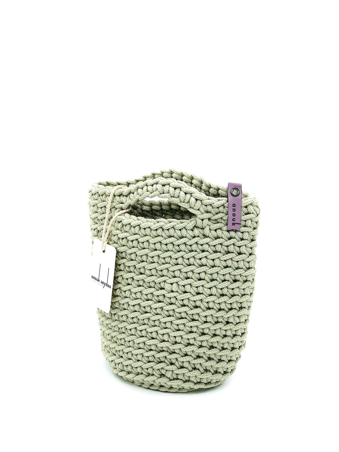 Tote Bag Scandinavian Style  Frozen Sage Crochet Tote Bag Size MINI