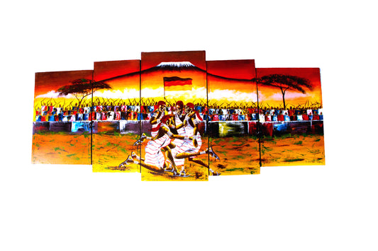 Sport Art painting, Tinga Tinga art, Masai kisu