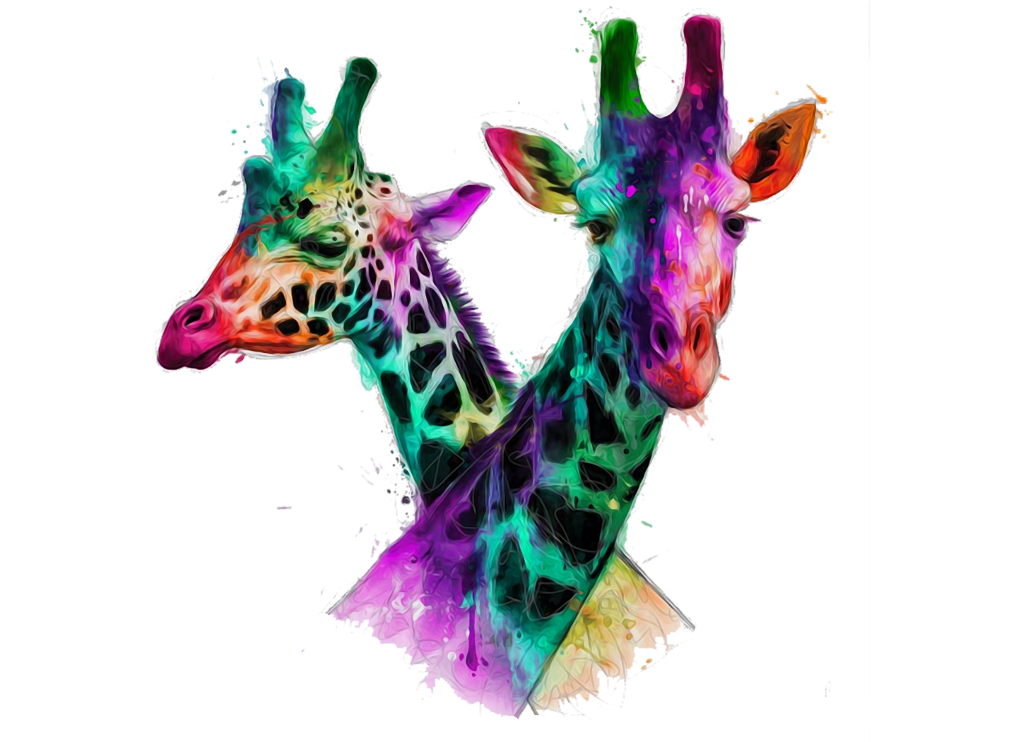 Giraffe Lovebirds Premium Matte vertical posters