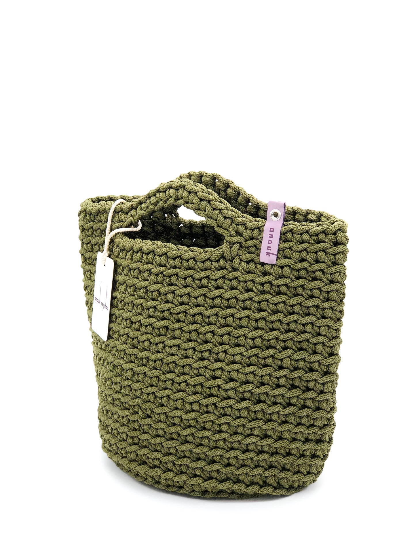 Tote Bag Scandinavian Style Khaki Crochet Tote Bag Size MINI