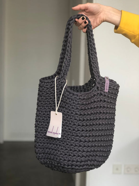 Scandinavian Tote Bag Long Handles Handmade