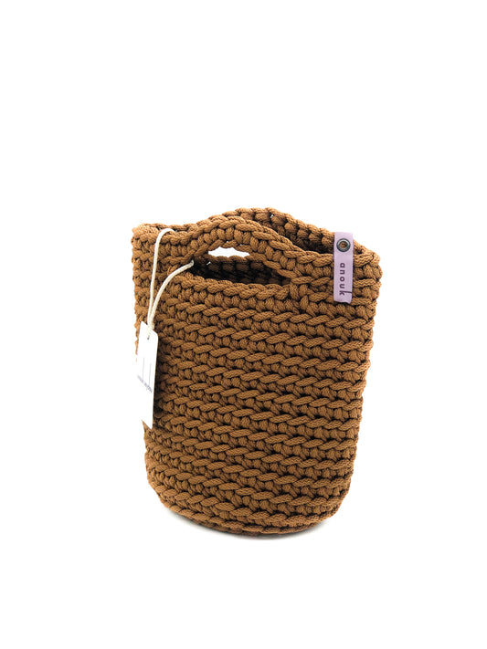 Tote Bag Scandinavian Style Milk Chocolate Crochet Tote Bag Size MINI