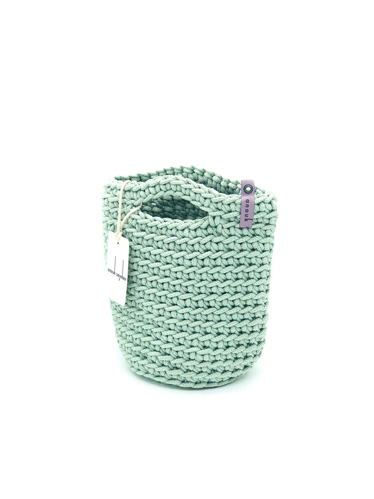 Tote Bag Scandinavian Style Mint Crochet  Size MINI