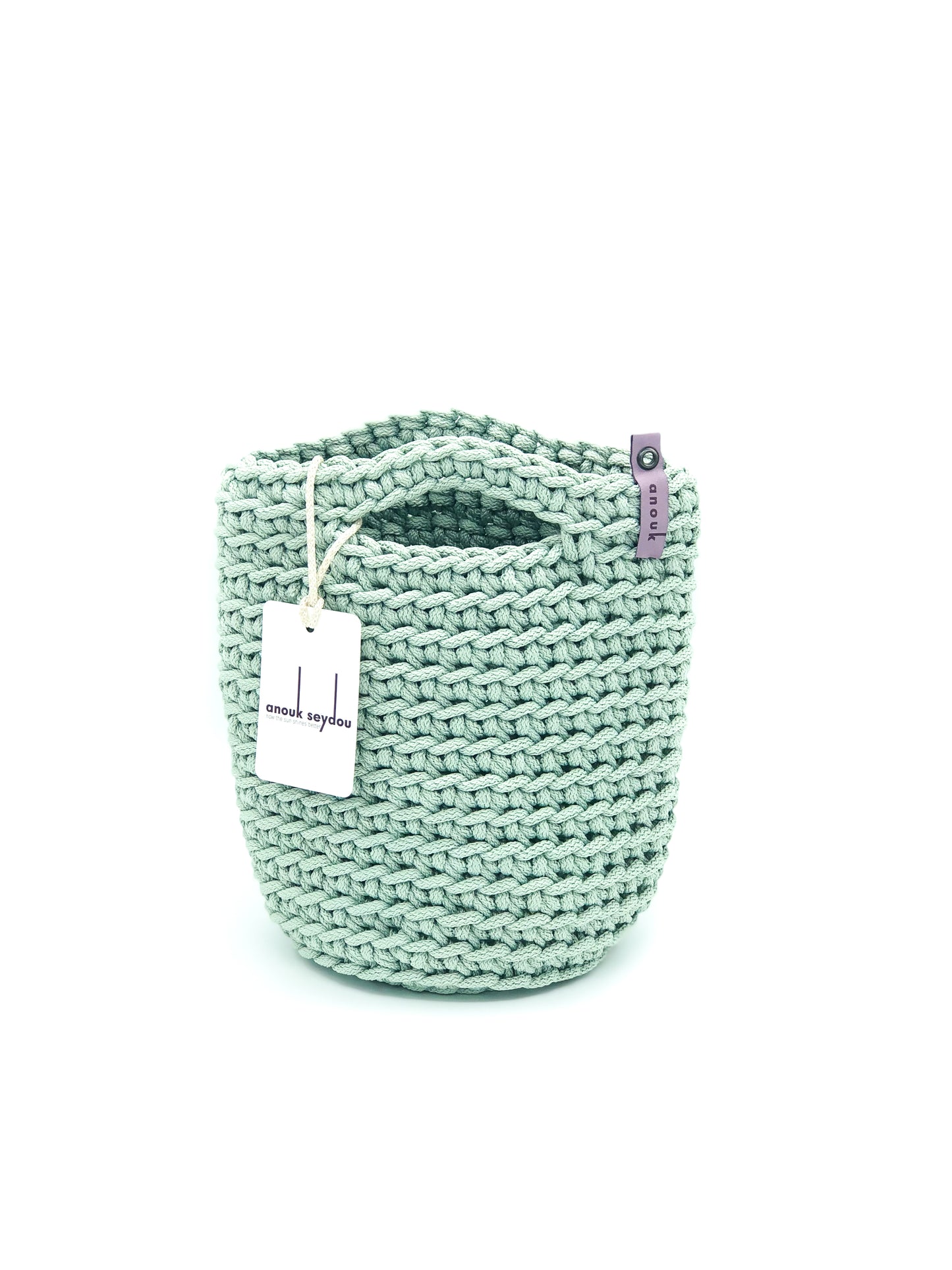 Tote Bag Scandinavian Style Mint Crochet  Size MINI
