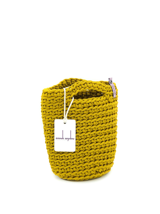 Tote Bag Scandinavian Style Mustard Seed Crochet Size MINI