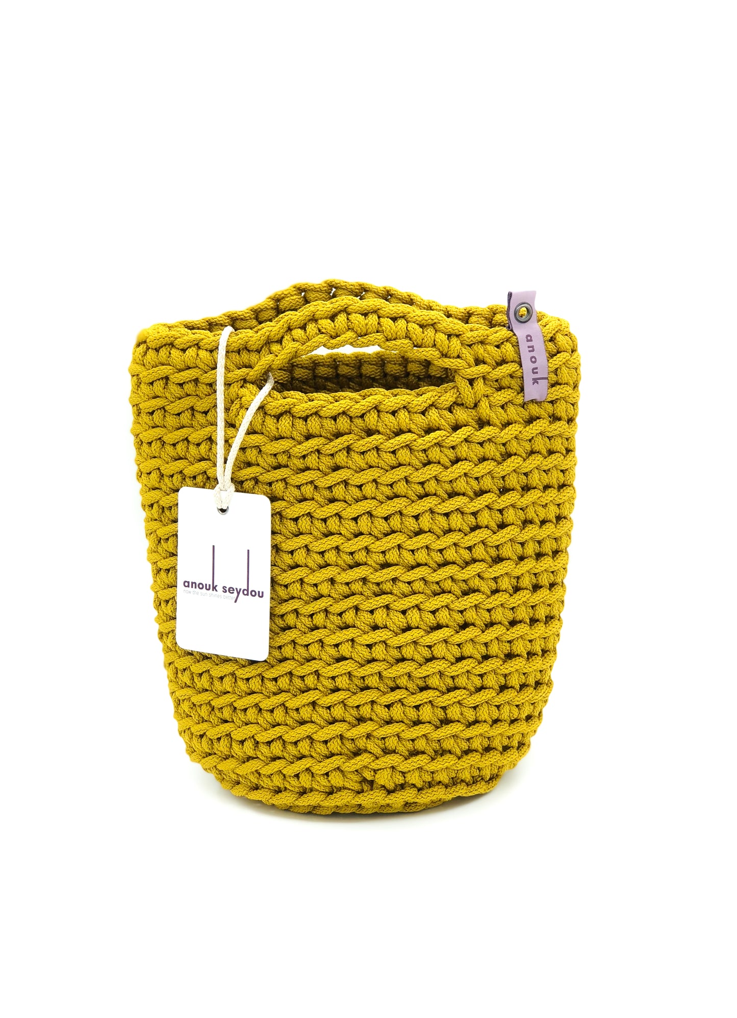Tote Bag Scandinavian Style Mustard Seed Crochet Size MINI