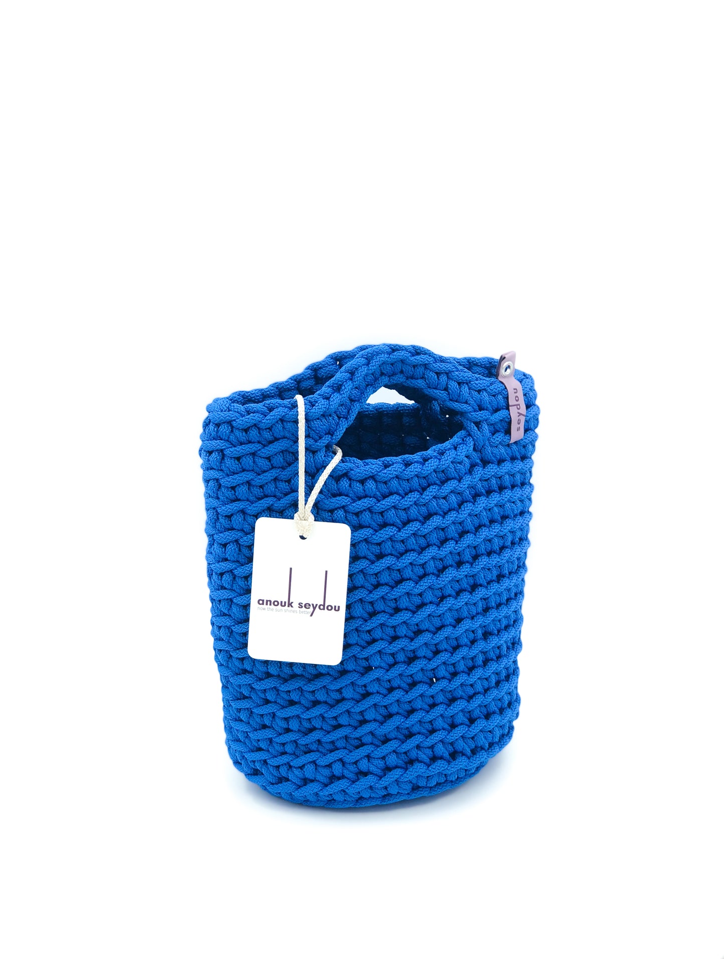 Tote Bag Scandinavian Style Ocean Blue Crochet Size MINI