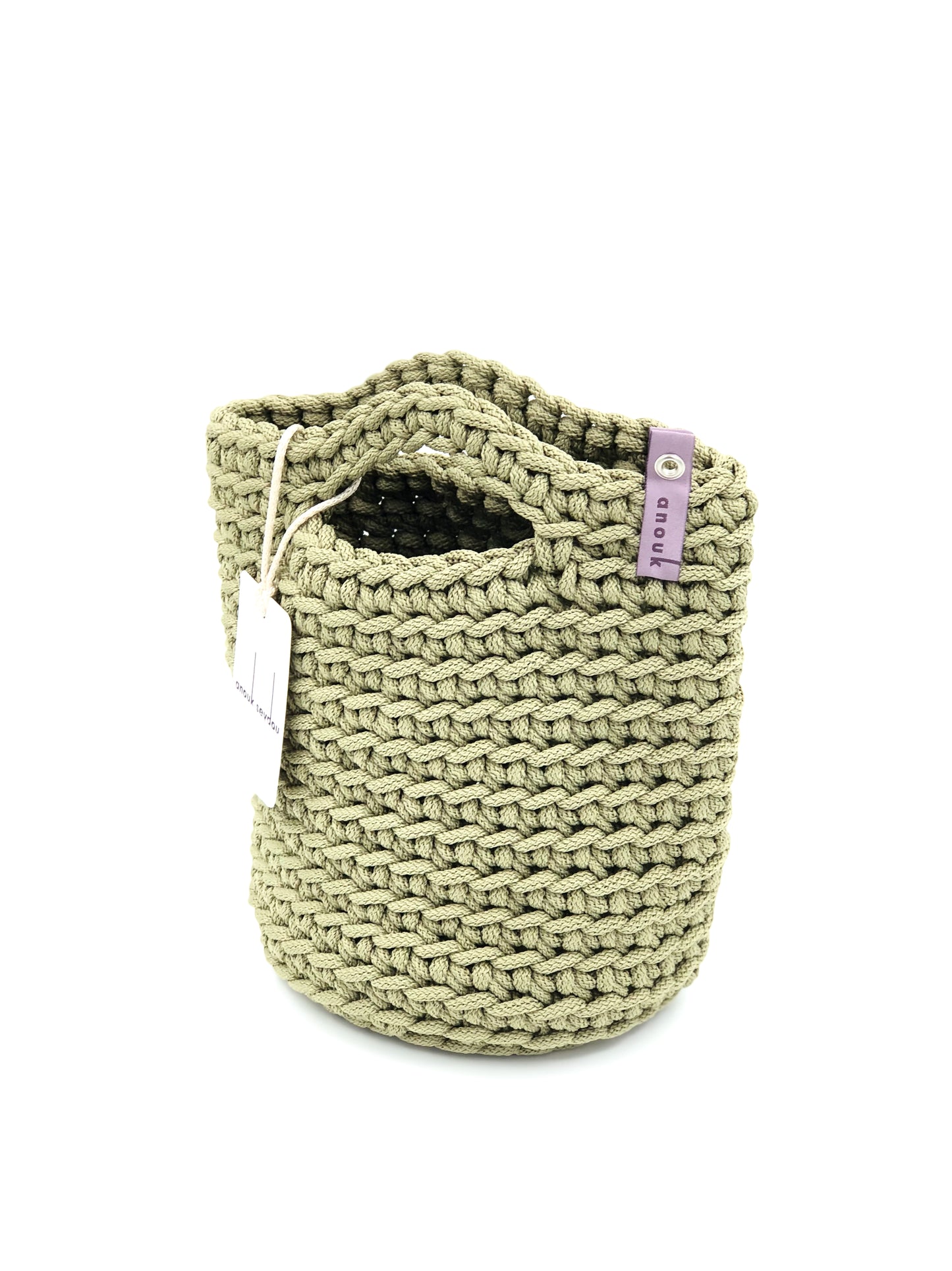 Tote Bag Scandinavian Style Olive Crochet Size MINI